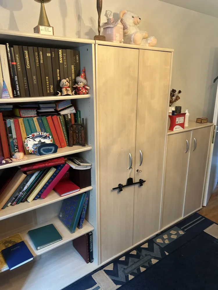 Bibliothèque et armoire à vider lors d'un débarras de succession